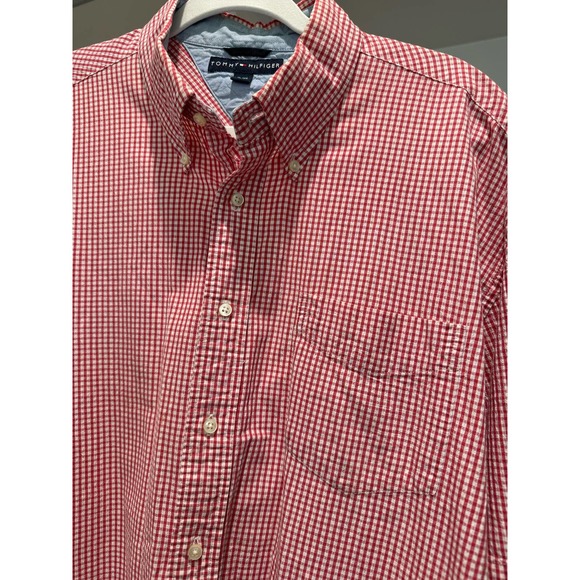 Tommy Hilfiger Men's Short Sleeve‎ Plaid Button Down Red Size XL - Picture 5 of 6